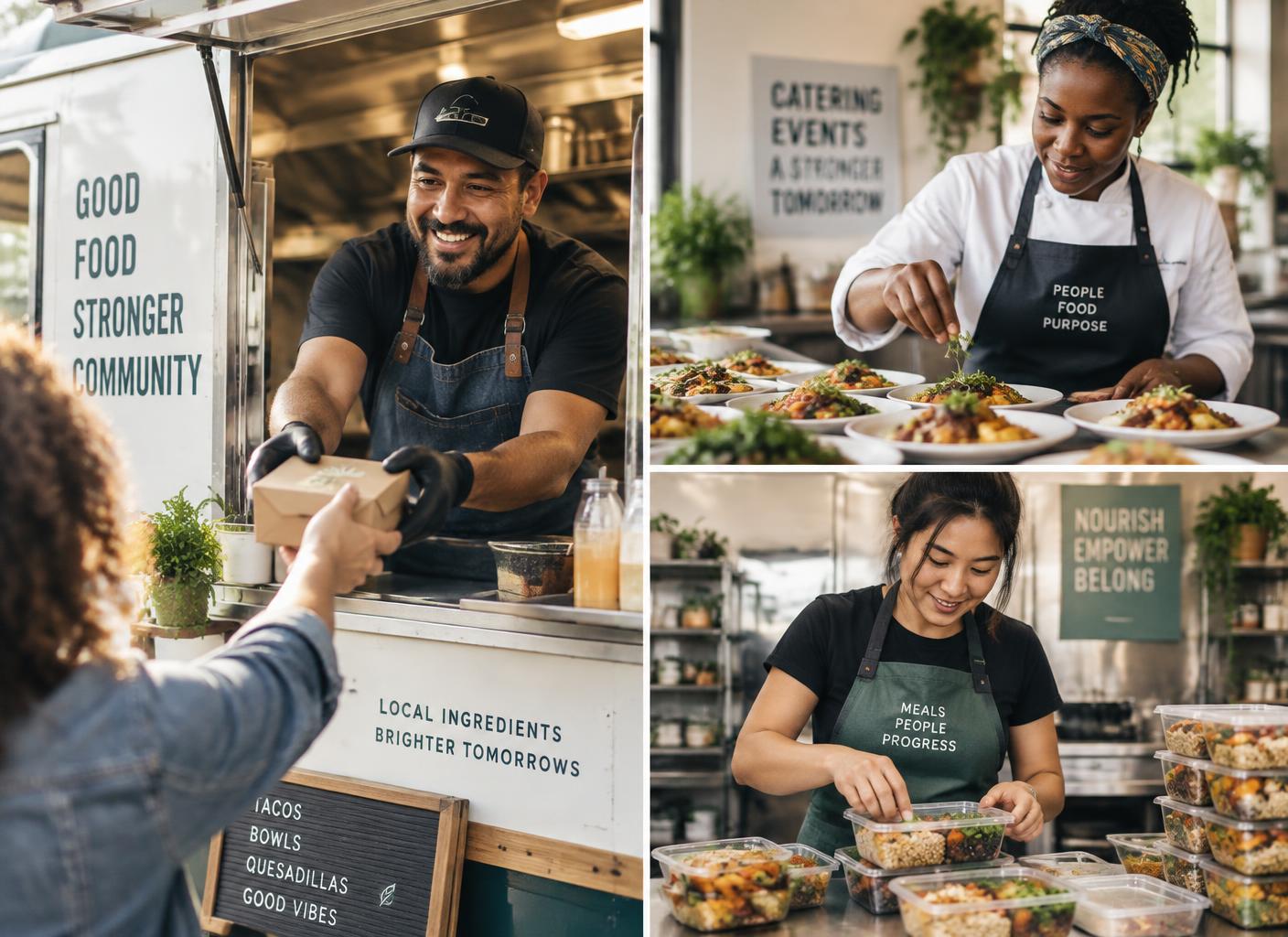 Food truck operator, caterer and meal-prep owner running their small food businesses